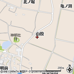 愛知県田原市西神戸町（山股）周辺の地図