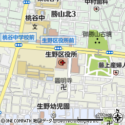 大阪市生野区役所周辺の地図