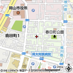 岡山県岡山市北区春日町9-10周辺の地図