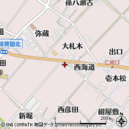 愛知県田原市野田町西海道周辺の地図