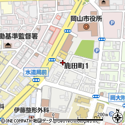 カローラ岡山　本社鹿田店周辺の地図