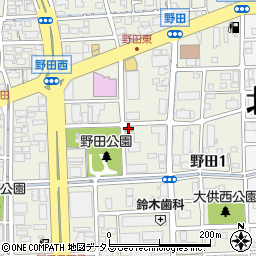 岡山野田郵便局周辺の地図