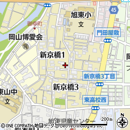 岡山県岡山市中区新京橋周辺の地図