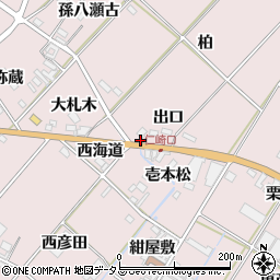 愛知県田原市野田町出口12周辺の地図