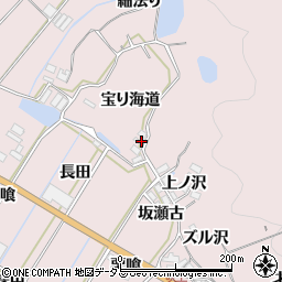 愛知県田原市野田町宝り海道周辺の地図