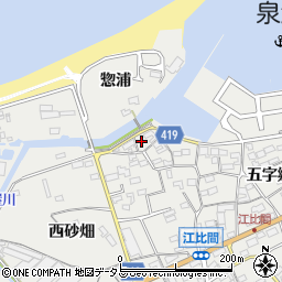 愛知県田原市江比間町五字郷中33周辺の地図