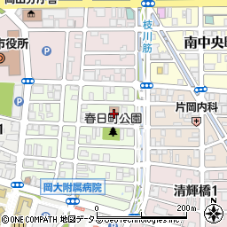 岡山市勤労者福祉センター周辺の地図