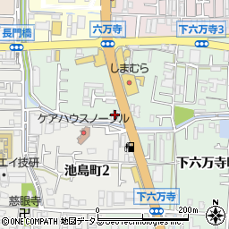 でん東大阪店周辺の地図