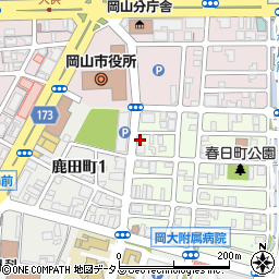 岡山県岡山市北区春日町2-21周辺の地図