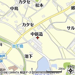 愛知県田原市神戸町中新造周辺の地図