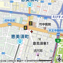 大阪新世界郵便局周辺の地図
