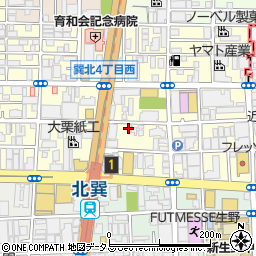 北巽駅前２４時間駐車場周辺の地図