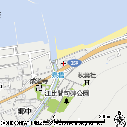 愛知県田原市江比間町東山周辺の地図