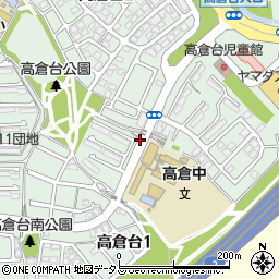 高倉中学校前周辺の地図