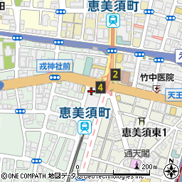 九州らーめん亀王 恵美須町店周辺の地図