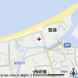 愛知県田原市江比間町惣浦周辺の地図