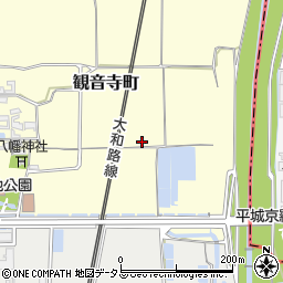 奈良県大和郡山市観音寺町周辺の地図