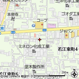 大阪府東大阪市若江東町周辺の地図
