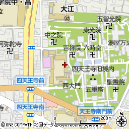 四天王寺中学校周辺の地図