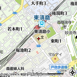 兵庫県神戸市須磨区堀池町周辺の地図