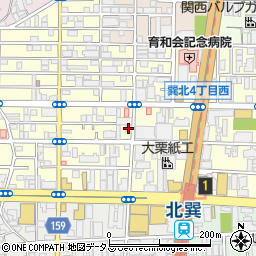 生野北巽郵便局周辺の地図