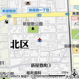 岡山県岡山市北区新屋敷町周辺の地図