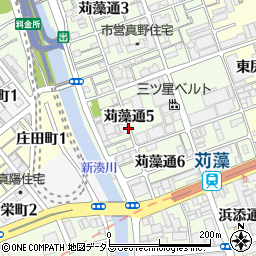 兵庫県神戸市長田区苅藻通周辺の地図