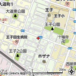 兵庫県明石市王子周辺の地図