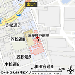 三菱神戸病院（三菱重工業神戸造船所）周辺の地図