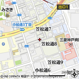 兵庫県神戸市兵庫区笠松通7丁目3-6周辺の地図