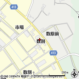 愛知県田原市神戸町数割周辺の地図