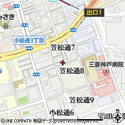 兵庫県神戸市兵庫区笠松通7丁目3-2周辺の地図