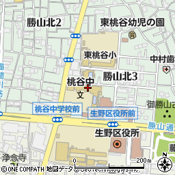 大阪市立桃谷中学校周辺の地図