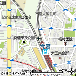 大阪市立　今宮駅有料自転車駐車場周辺の地図