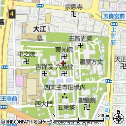 大阪府大阪市天王寺区四天王寺周辺の地図