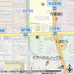 Ａ東大阪六万寺カギの緊急隊３６５ｘ２４　東大阪六万寺センター周辺の地図