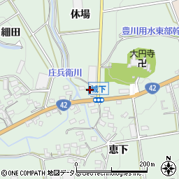 愛知県豊橋市城下町休場周辺の地図