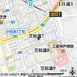 兵庫県神戸市兵庫区笠松通7丁目2-9周辺の地図