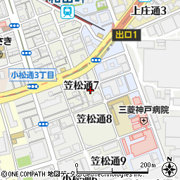 兵庫県神戸市兵庫区笠松通7丁目2-20周辺の地図