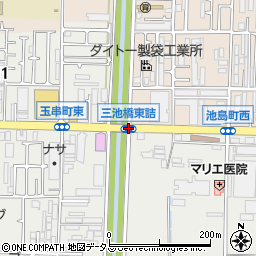 三池橋東詰周辺の地図