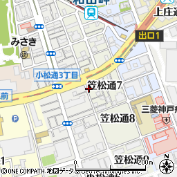 兵庫県神戸市兵庫区笠松通7丁目3-20周辺の地図
