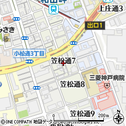 兵庫県神戸市兵庫区笠松通7丁目3-30周辺の地図