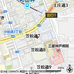 兵庫県神戸市兵庫区笠松通7丁目2周辺の地図
