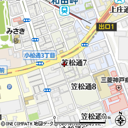 兵庫県神戸市兵庫区笠松通7丁目3-18周辺の地図