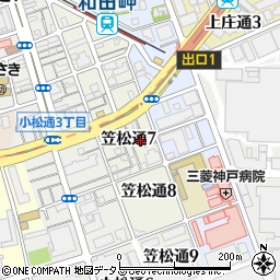 兵庫県神戸市兵庫区笠松通7丁目2-19周辺の地図