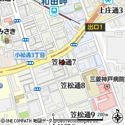 兵庫県神戸市兵庫区笠松通7丁目3-29周辺の地図