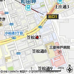 兵庫県神戸市兵庫区笠松通7丁目2-18周辺の地図