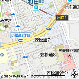 兵庫県神戸市兵庫区笠松通7丁目3-16周辺の地図