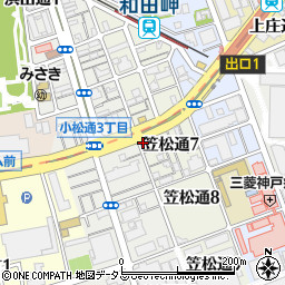 兵庫県神戸市兵庫区笠松通7丁目3-22周辺の地図