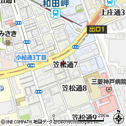 兵庫県神戸市兵庫区笠松通7丁目3-28周辺の地図